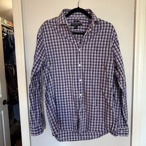 Pronto Uomo Purple and Black Checkered Shirt